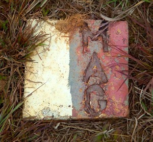 UXO marker at the Plain of Jars