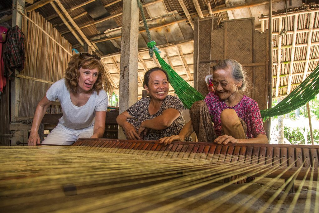 Traditional weaver near Saigon, Vietnam