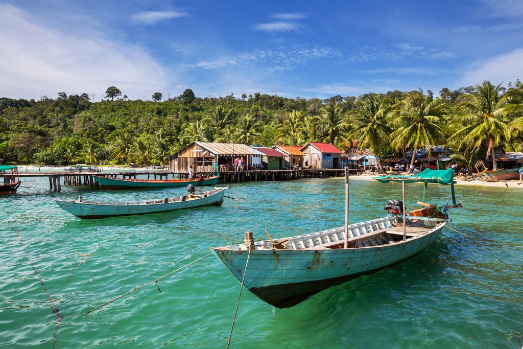 Boat moored on the Cambodian coast