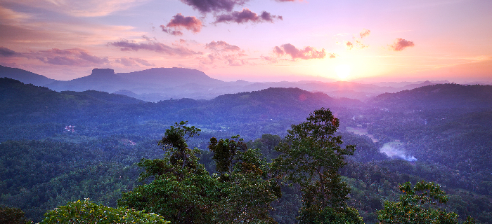Sunrise Landscape of Sri Lankan Central Province.