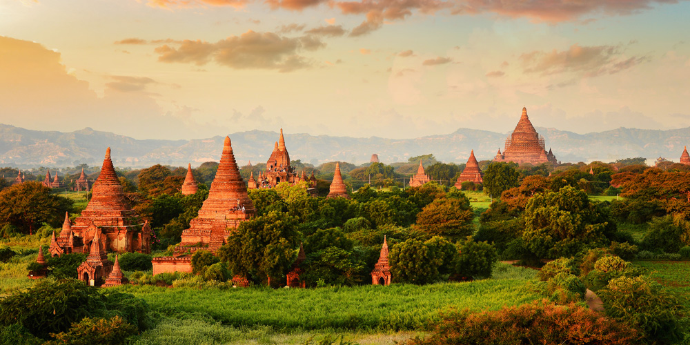 The temples plain of Bagan, Myanmar, is a must see ancient city of southeast asia.