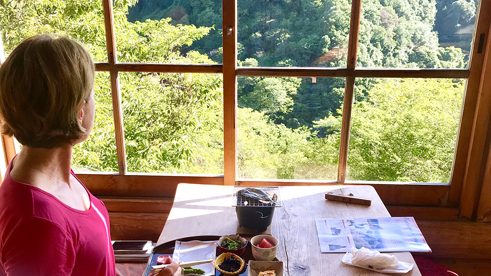 Breakfast with view at Yoshino - Japan self-guided tour