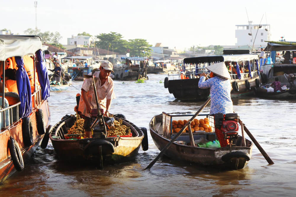 Boat Vendors on the Mekong river.
