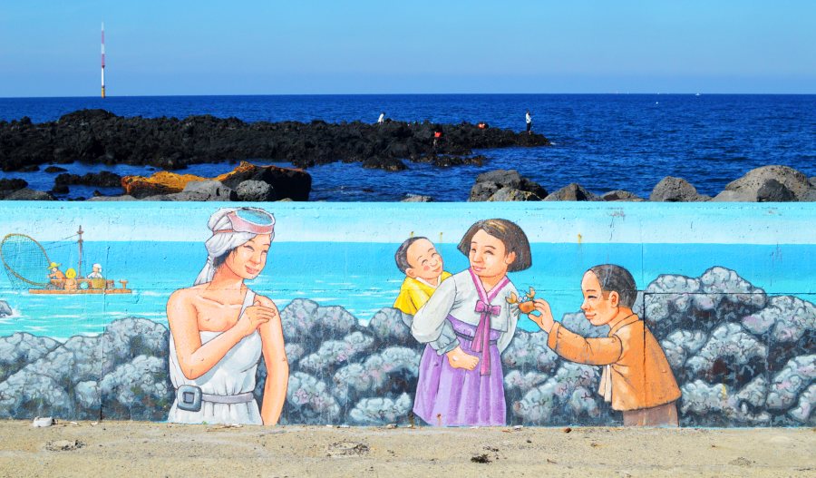 Haenyo Women street art Jeju Island Korea