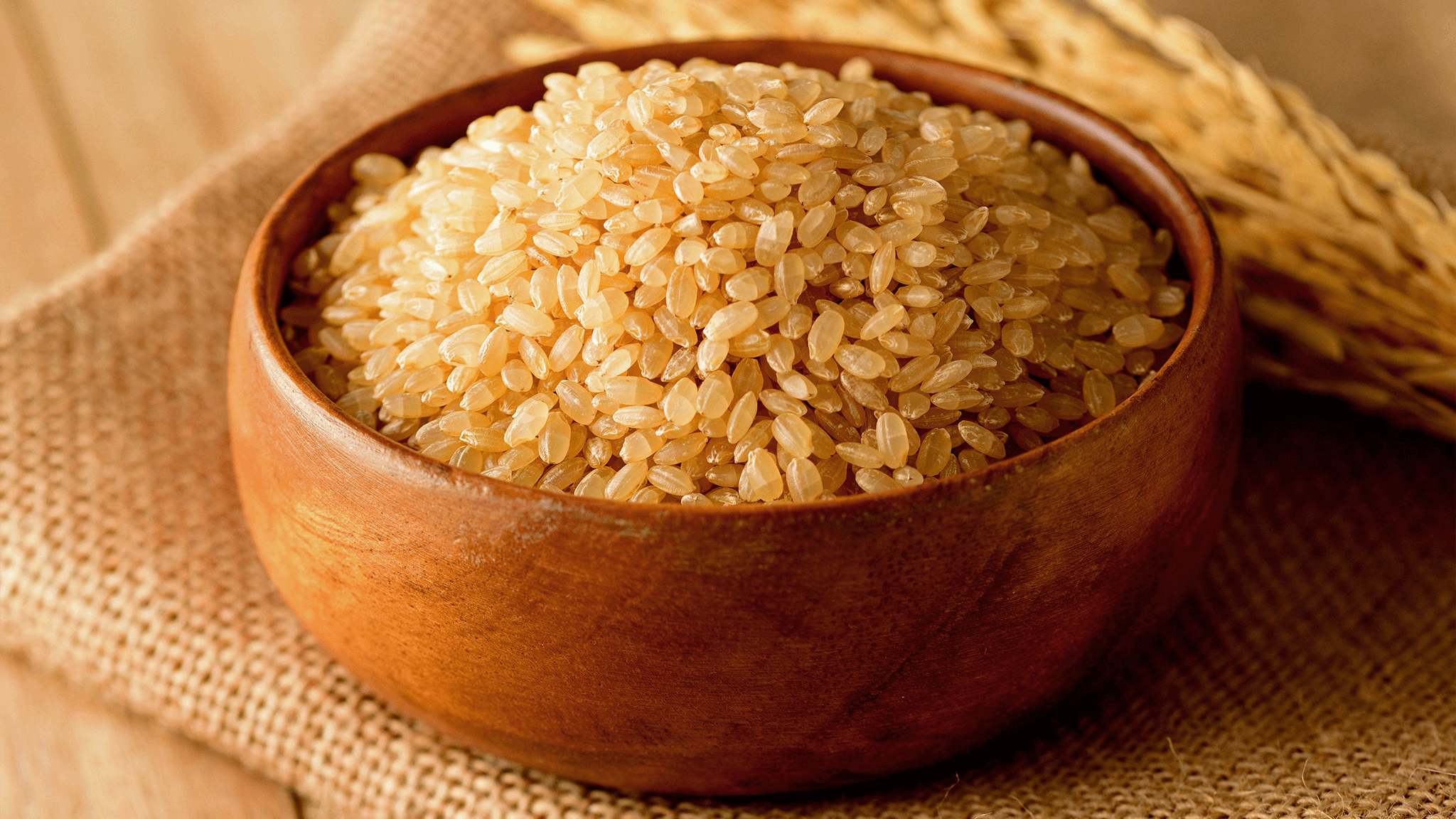 Bowl of brown Japanese rice