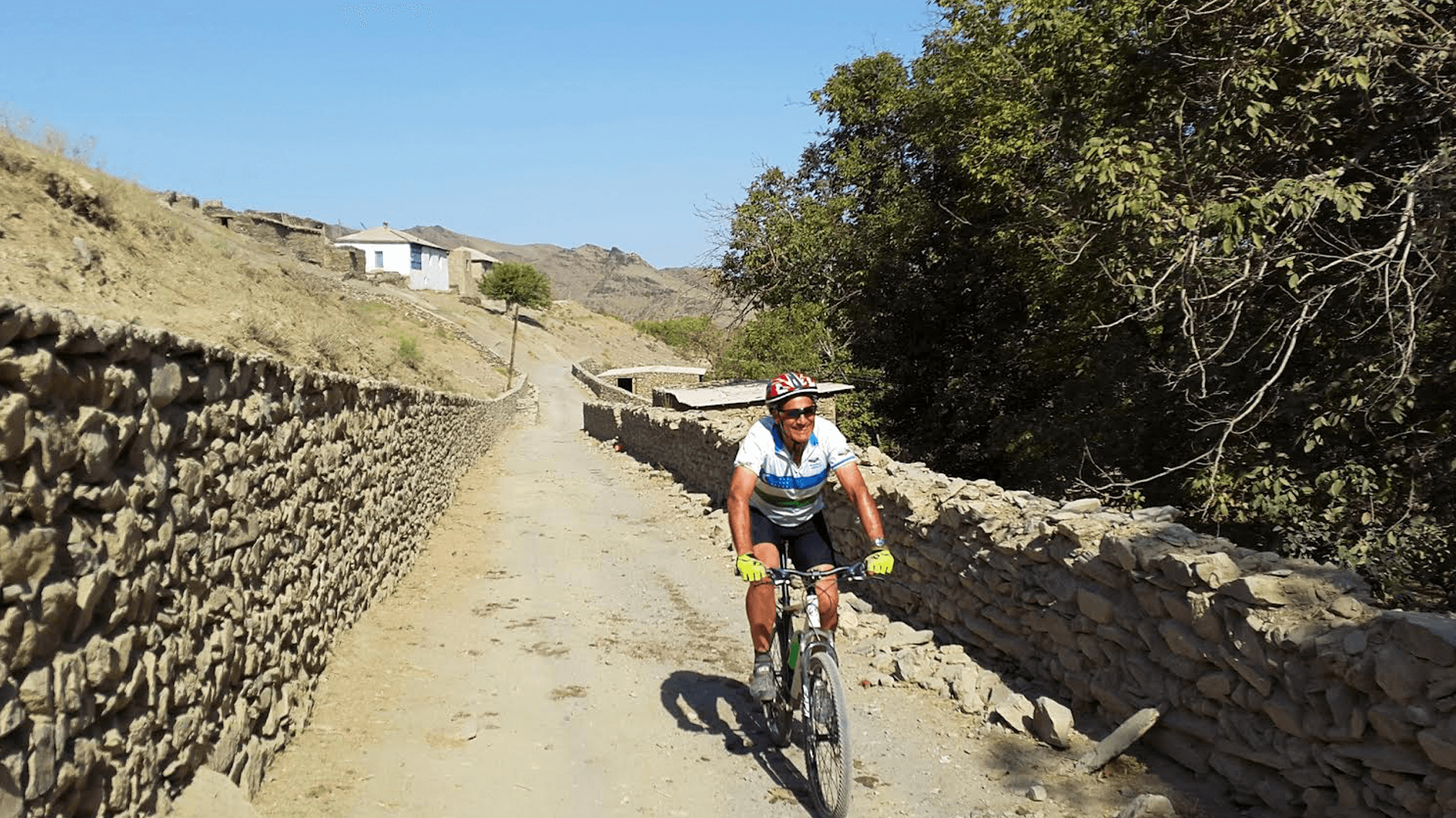 Guest riding the open roads of Uzbekistan