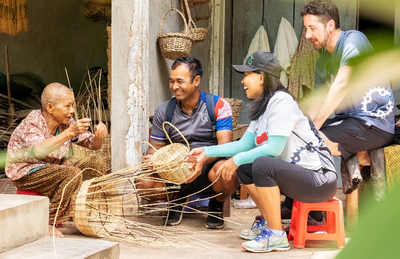 Meeting locals in Cambodia